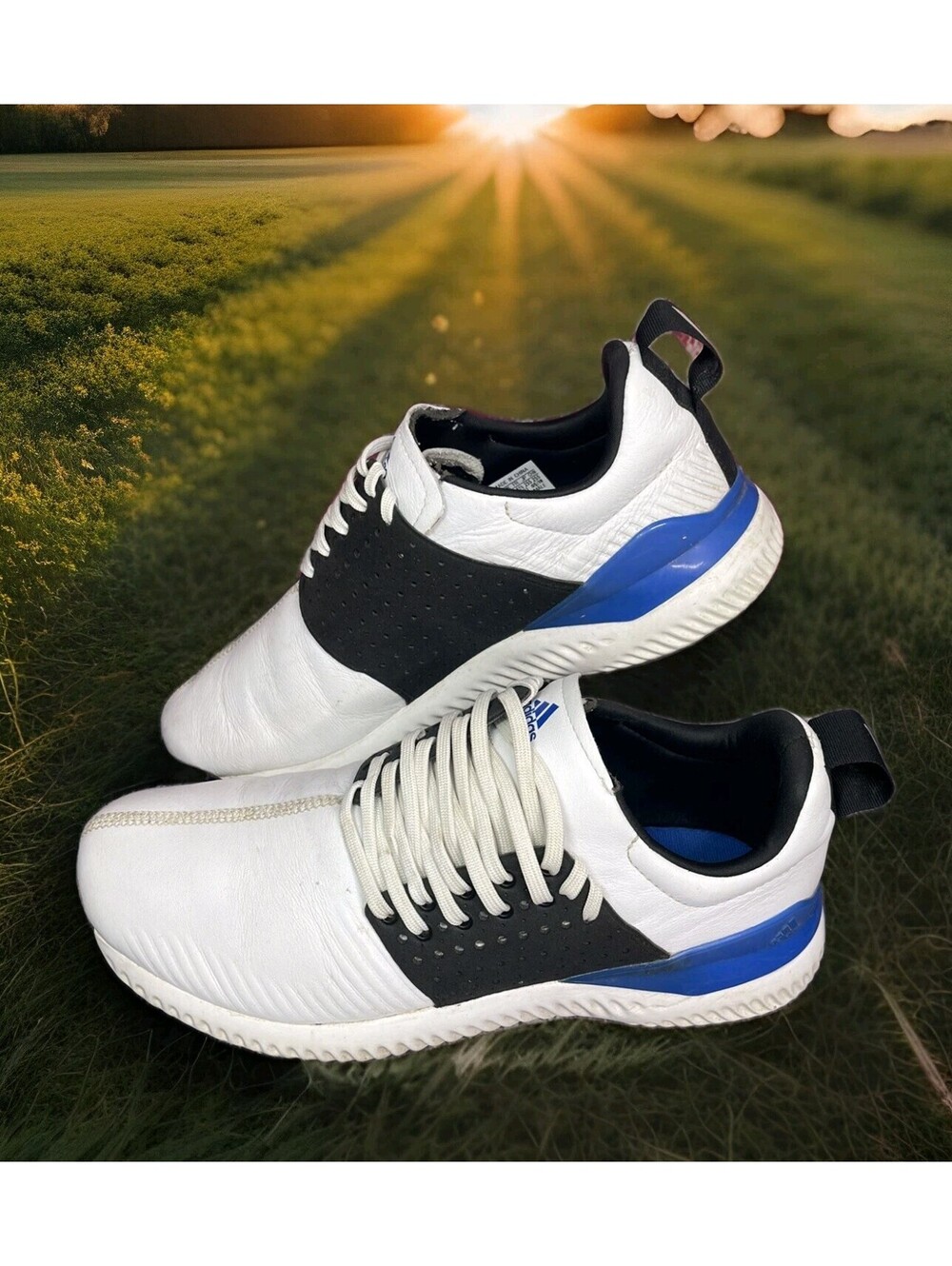 Adidas Adicross Bounce Leather Golf Shoes Mens 8 Spikeless Cleats F33752 White